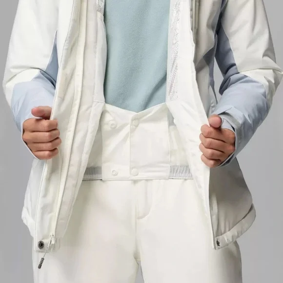 Columbia Ava Alpine II Insulated Waterproof Women Sz M Ski Jacket White Grey New - Picture 3 of 15